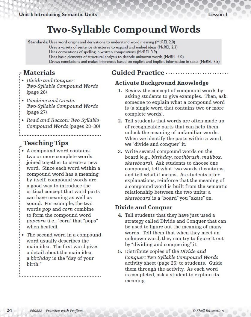 Practice with Prefixes (Getting to the Roots of ContentArea Vocabulary),Used