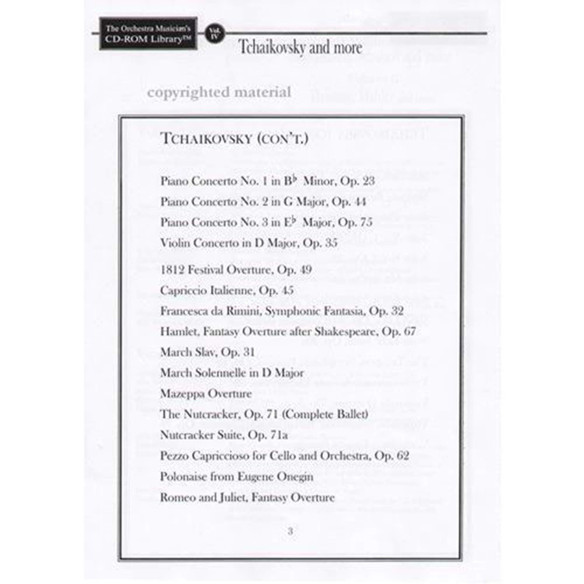 Tchaikovsky And More  Volume 4: The Orchestra Musicians Cdrom Library  Cello-new