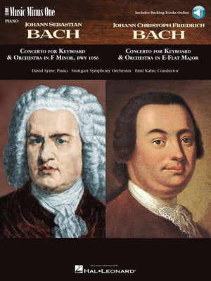 J.S. Bach  Concerto In F Minor, Bmv1056 & J.C.F. Bach  Concerto In Eflat Major: Music Minus One Piano Book/Online Audio,Used