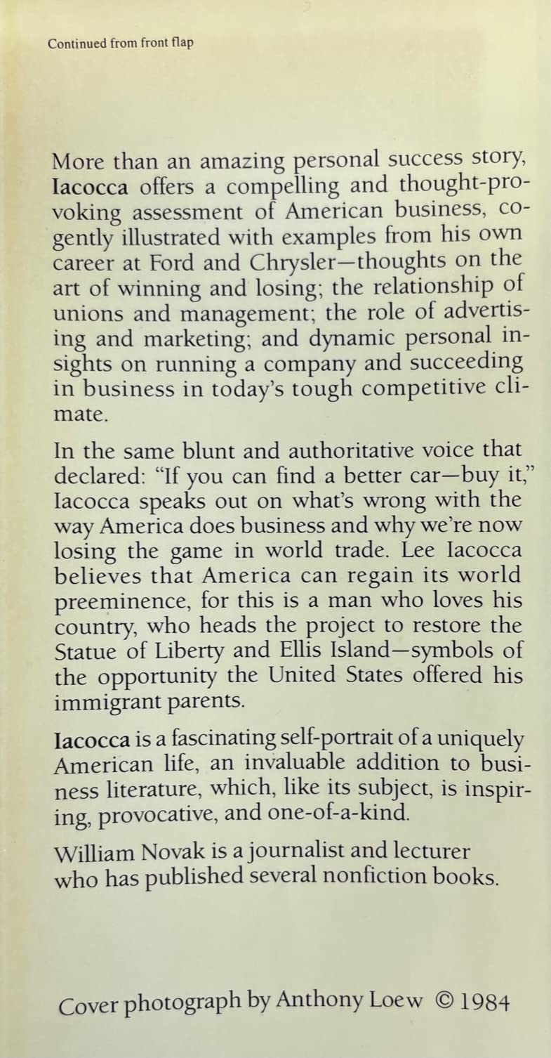 Iacocca * An Autobiography,Used