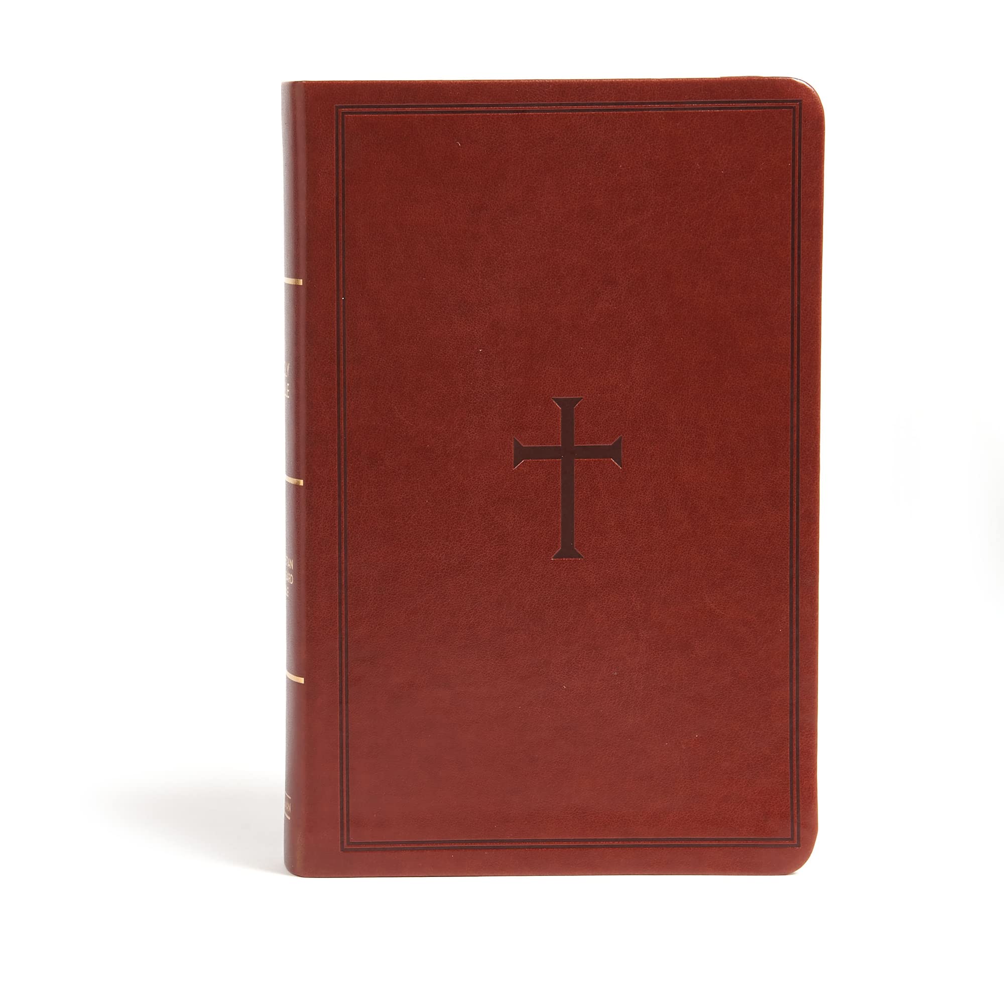CSB Large Print Personal Size Reference Bible, Brown LeatherTouch, Indexed, Red Letter, Presentation Page, CrossReferences, Ful,Used
