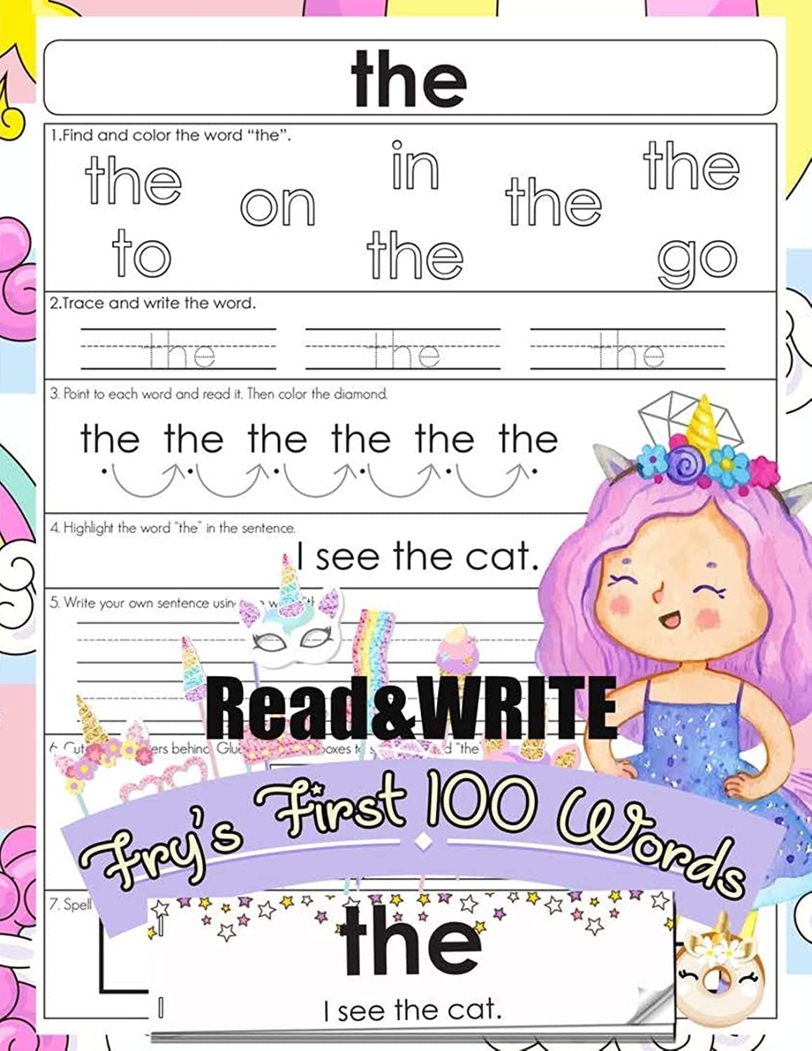 Read and Write Fry's First 100 Words: With 100 Sight Word Mini Books Write and Learn High Frequency Word Practice Pages That are,Used