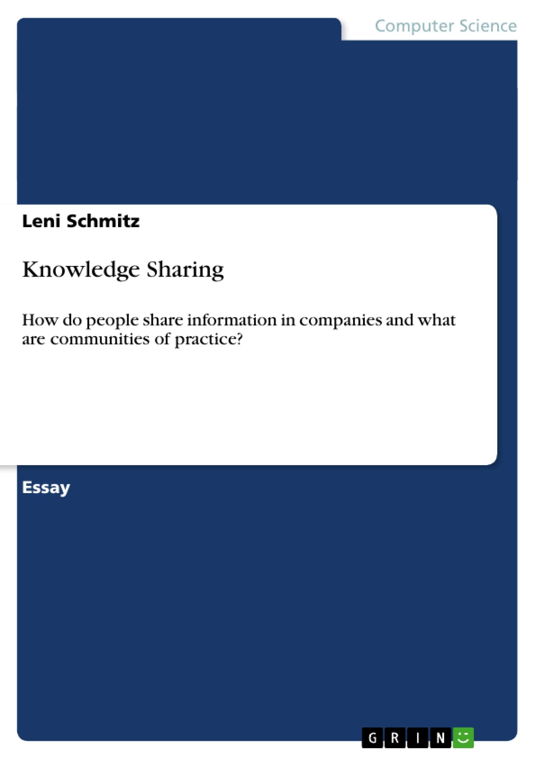 Knowledge Sharing,New