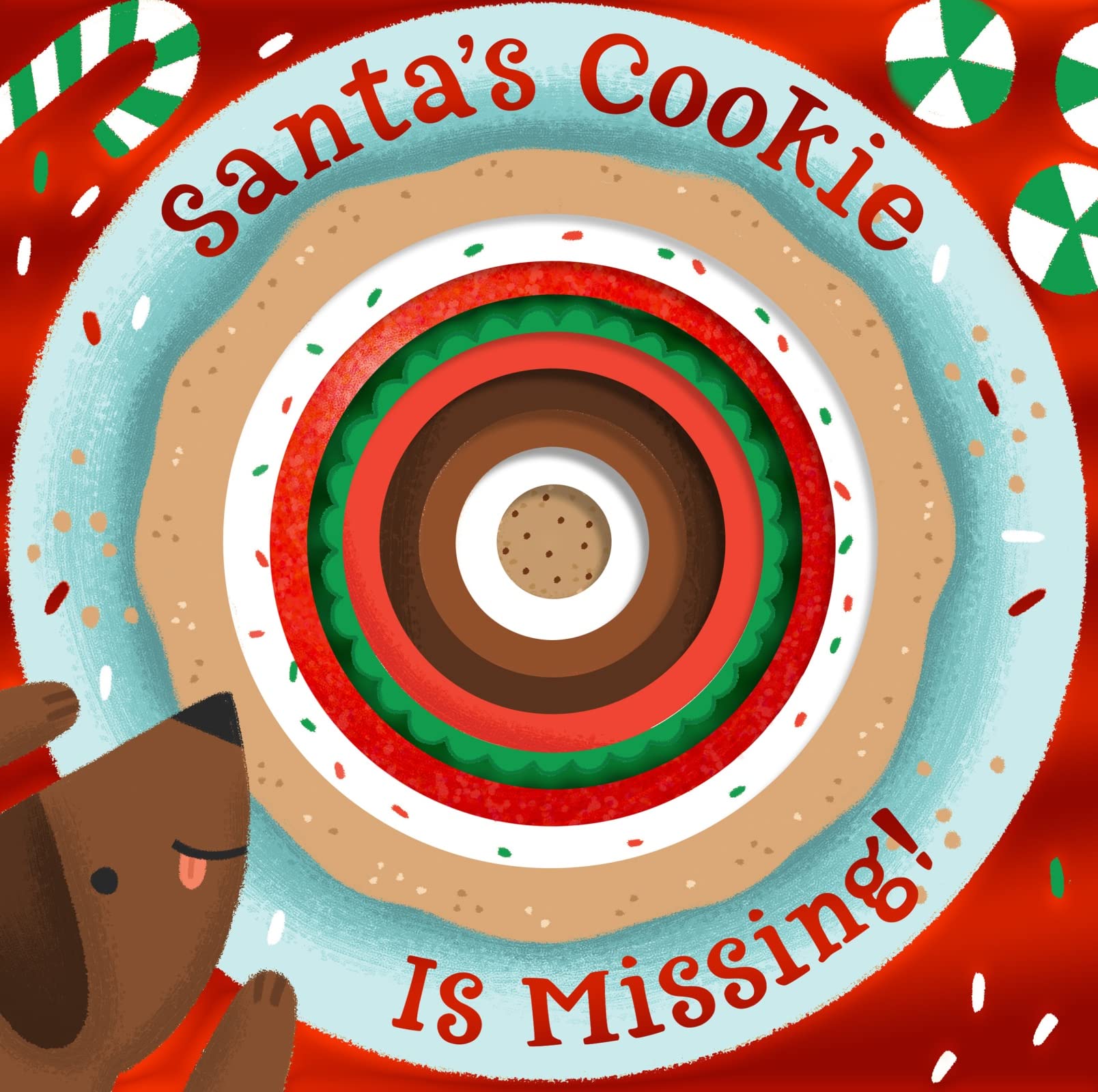 Santa's Cookie Is Missing!: Board Book with DieCut Reveals: A Christmas Holiday Book for Kids,Used