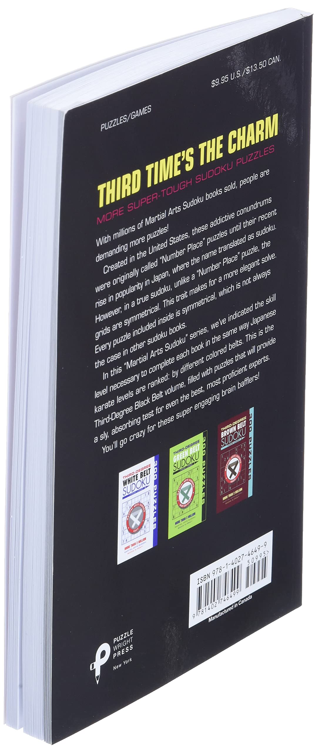 ThirdDegree Black Belt Sudoku (Martial Arts Puzzles Series),New