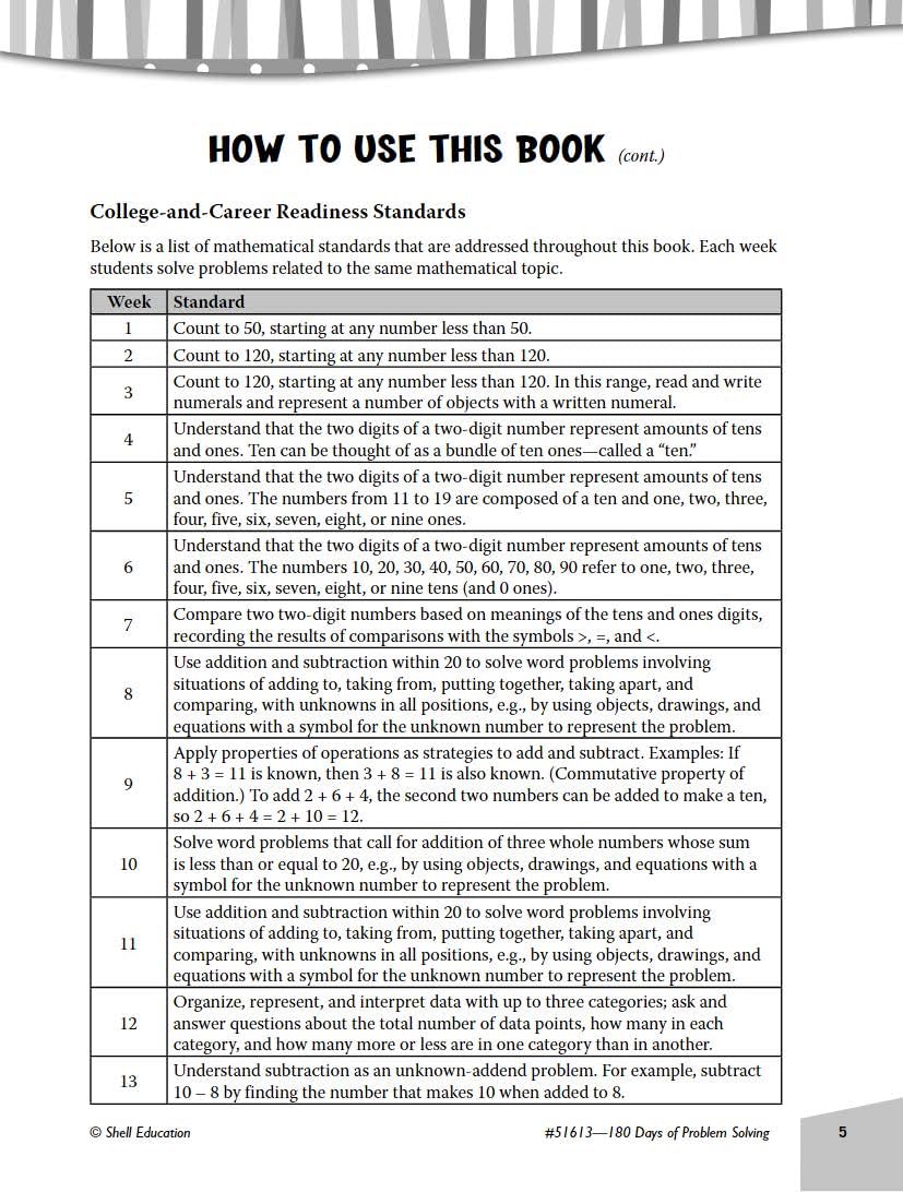 180 Days of Problem Solving for 1st Grade  Build Math Fluency with this 1st Grade Math Workbook (180 Days of Practice),Used