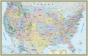 U.S. Map Poster (32 x 50 inches)  Laminated:  a QuickStudy Reference,Used