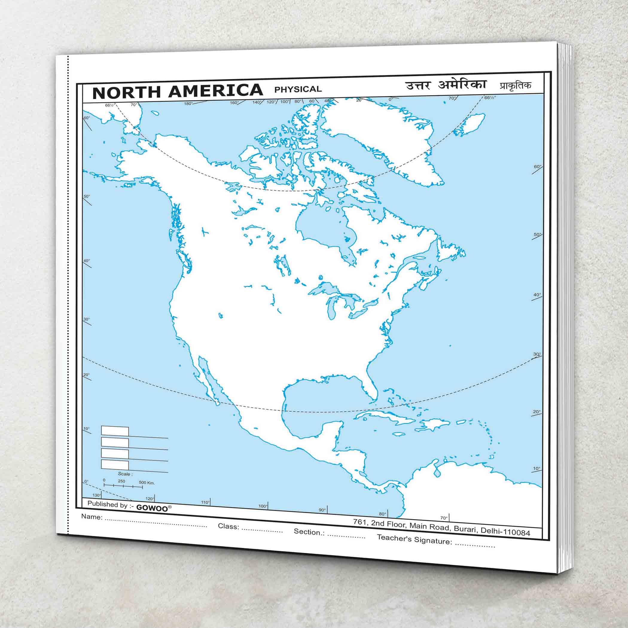 Small - 100 North America Physical Outline Map For School|North America Physical Map For School