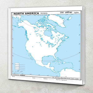 Small - 100 North America Physical Outline Map For School|North America Physical Map For School