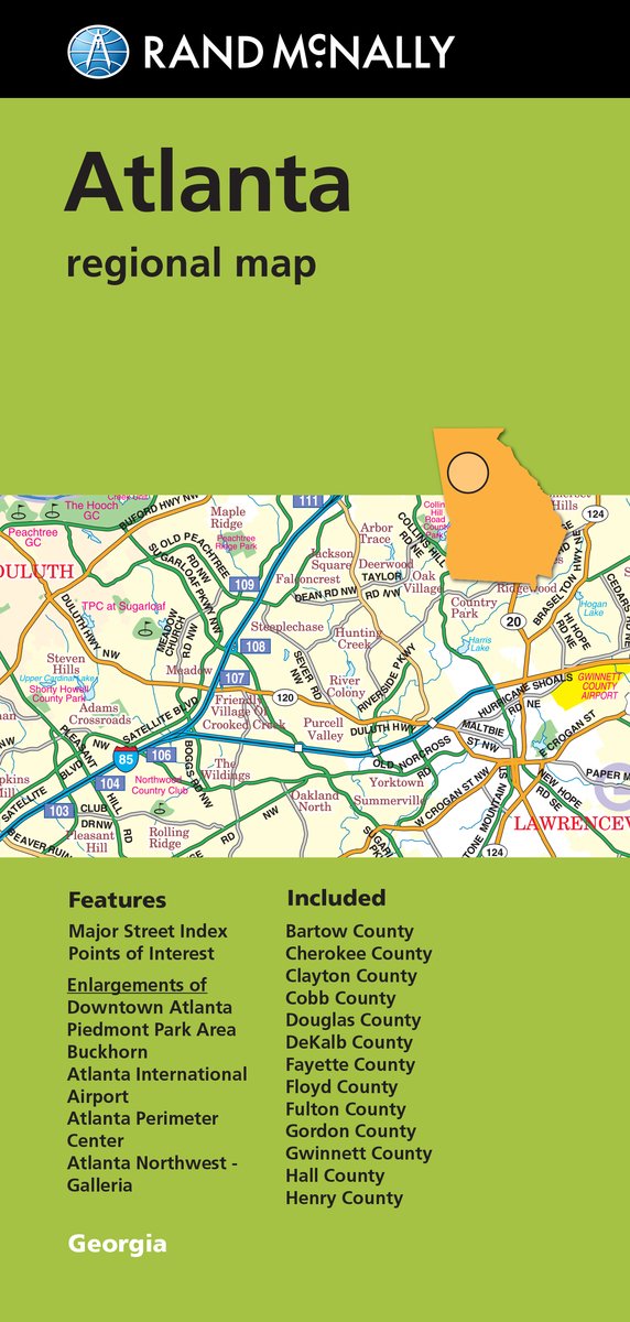 Folded Map: Atlanta Regional Map,Used