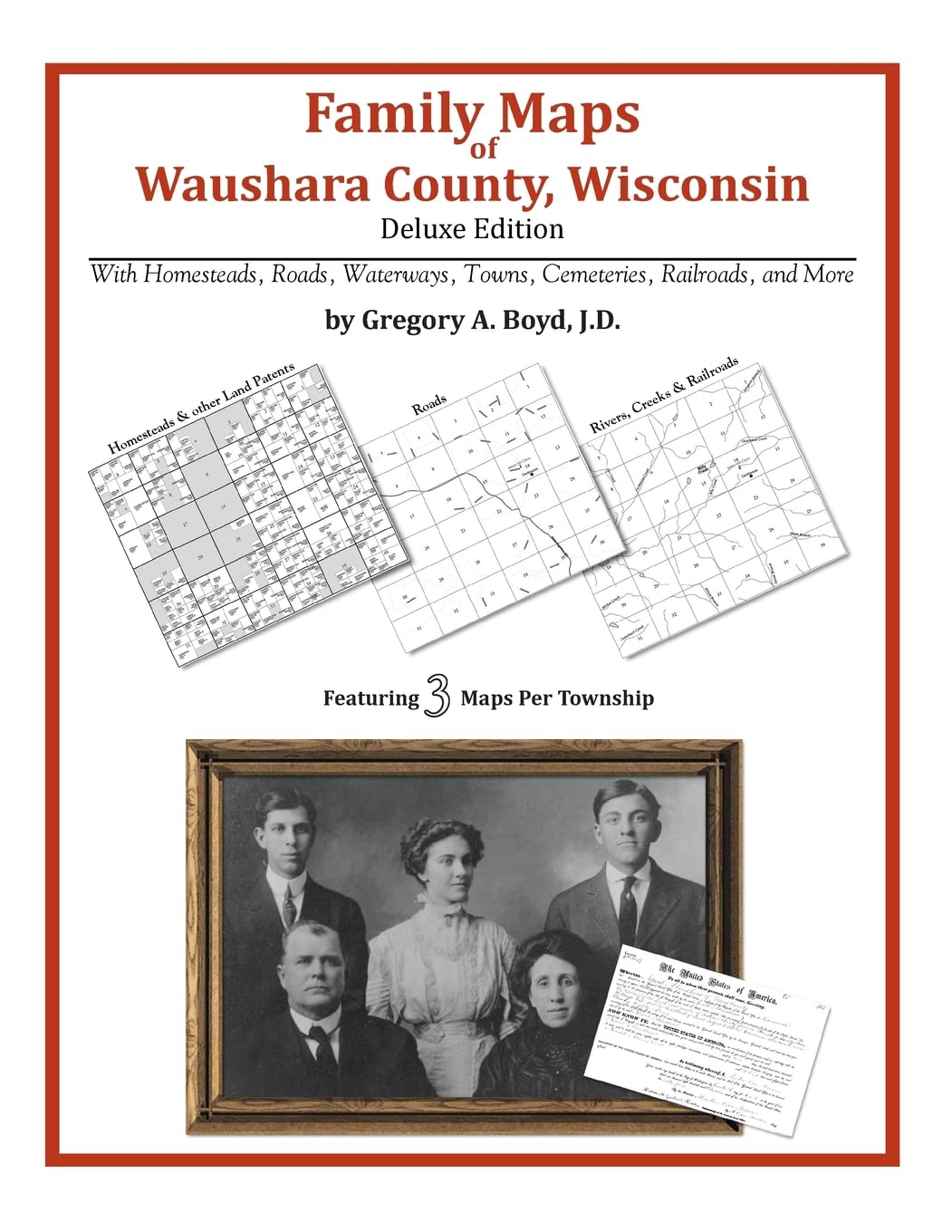 Family Maps of Waushara County, Wisconsin,Used
