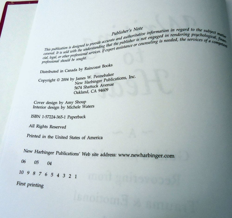 Writing to Heal: A Guided Journal for Recovering from Trauma and Emotional Upheaval,Used