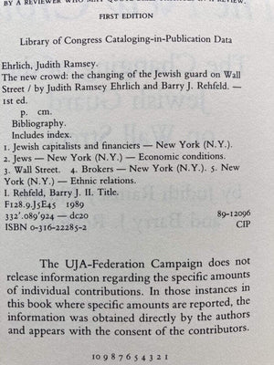 The New Crowd: The Changing of the Jewish Guard on Wall Street,New