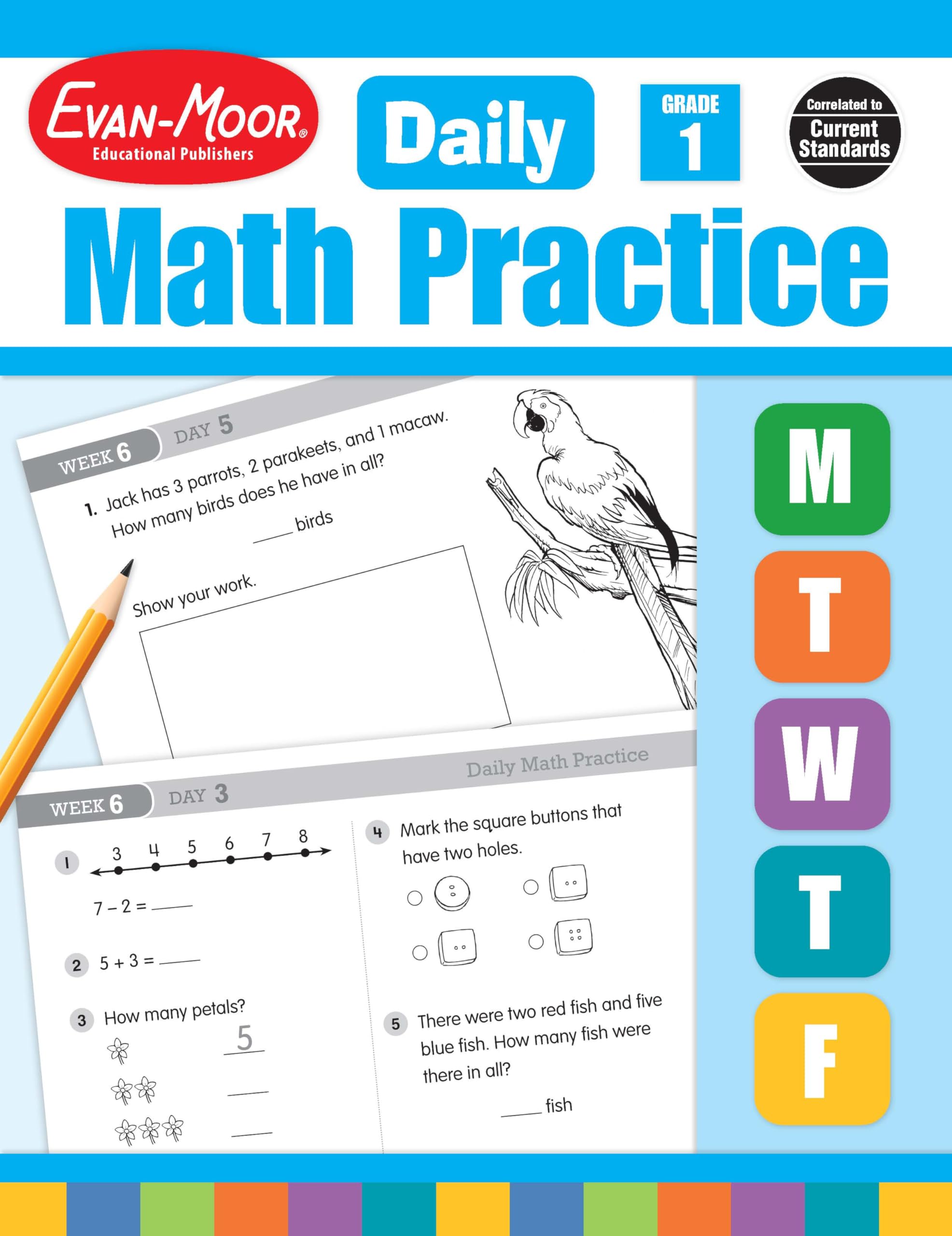 EvanMoor Daily Math Practice, Grade 1,Used
