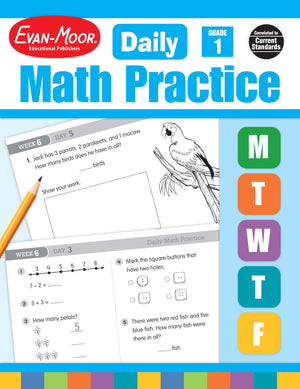 EvanMoor Daily Math Practice, Grade 1,Used