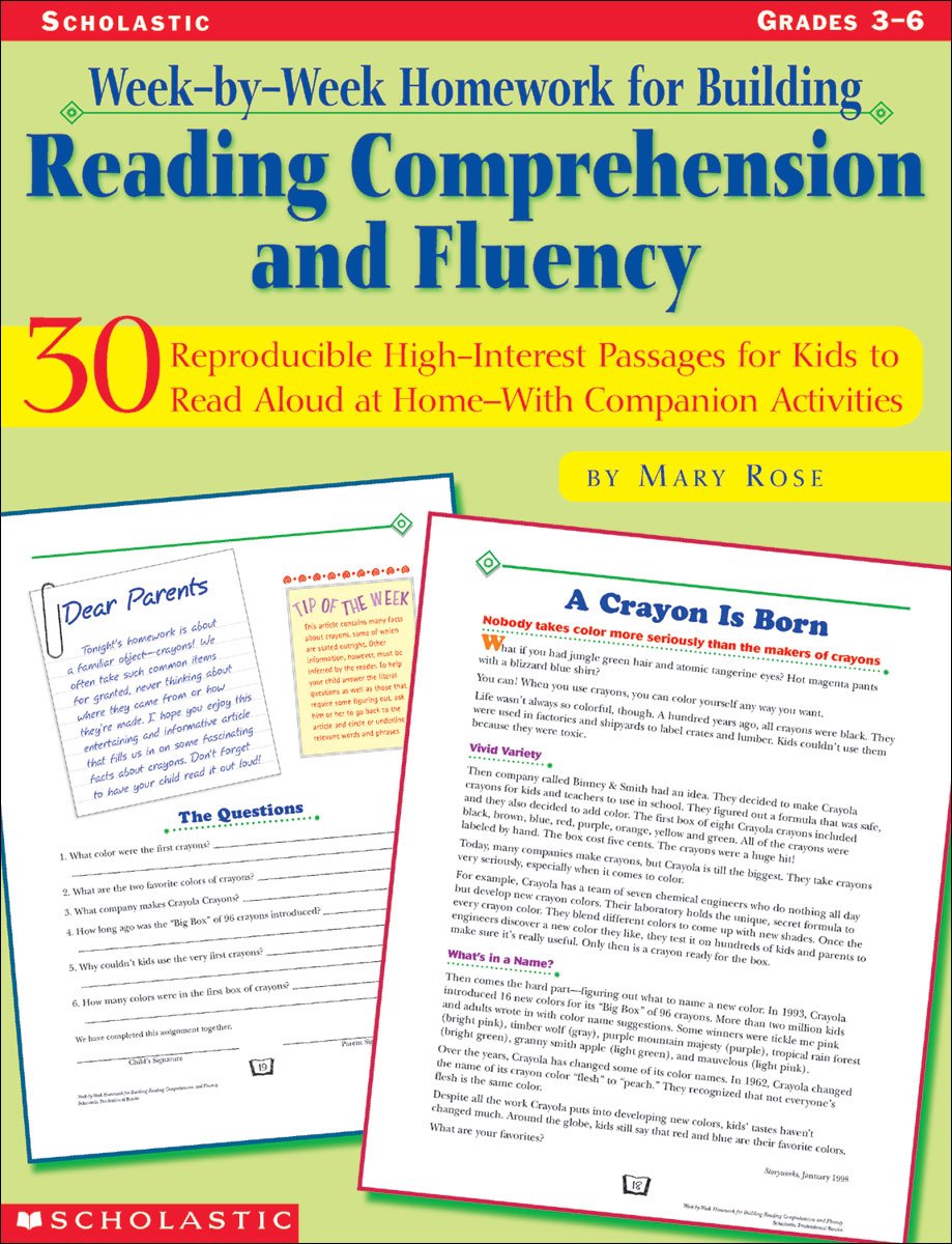 Weekbyweek Homework For Building Reading Comprehension And Fluency, Grades 36: 30 Reproducible, Highinterest Passages For Ki