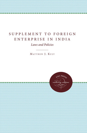 Supplement to Foreign Enterprise in India: Laws and Policies (Enduring Editions),Used