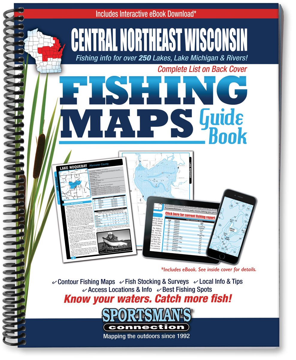 CentralNortheast Wisconsin Fishing Map Guide,Used