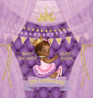 It's a Princess: Baby Shower Guest Book with African American Royal Black Girl Purple Theme, Wishes and Advice for Baby, Persona,Used