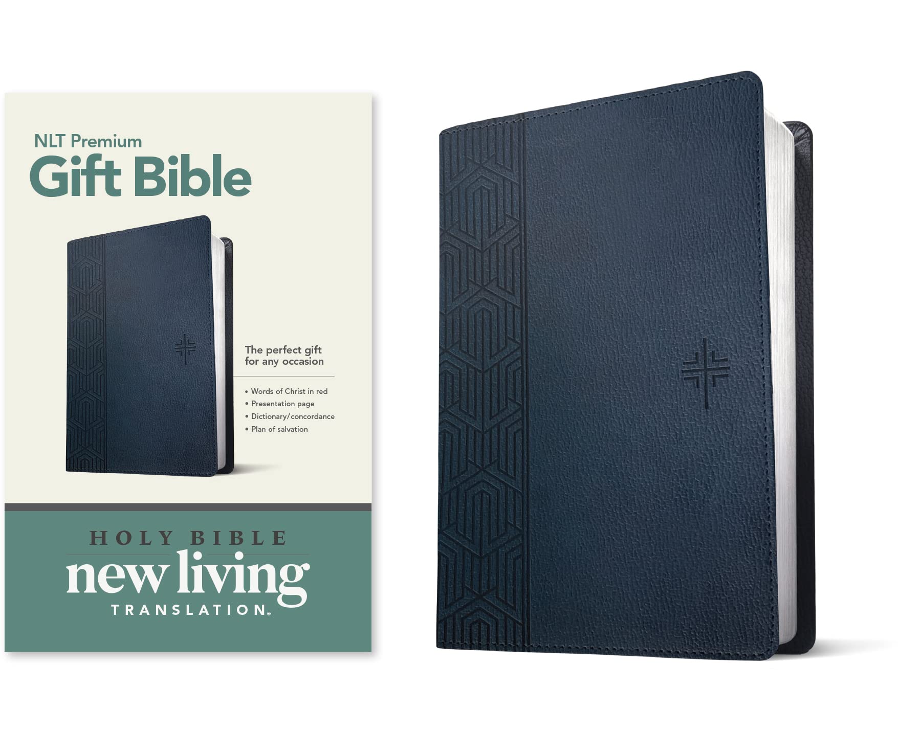 Premium Gift Bible NLT (LeatherLike, Blue Cross, Red Letter),Used