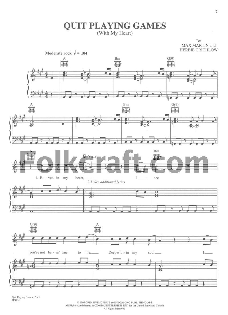 Backstreet Boys: Piano/Vocal/Chords
