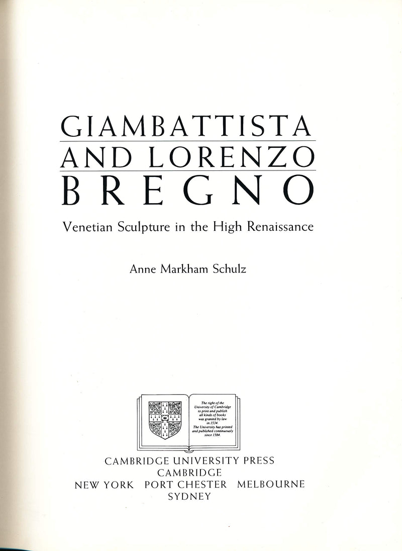 Giambattista and Lorenzo Bregno: Venetian Sculpture in the High Renaissance,Used