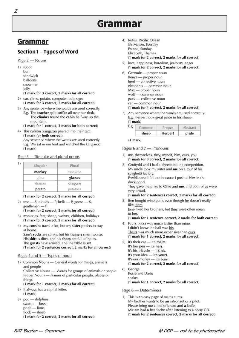 KS2 English SAT Buster Book 1 Answers  Grammar, Punctuation & Spelling (for the 2018 tests),Used