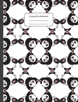 Composition Notebook: Unique Mirror Design Happy Panda Notepad Ideal Gift For Kids, Inspired Creative Writing Or Note Taking,Used