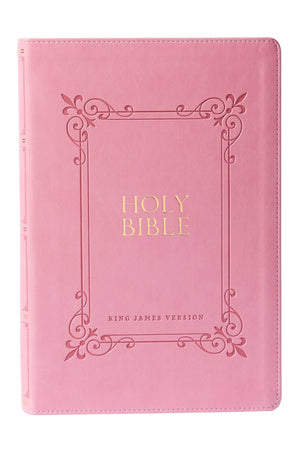 KJV Holy Bible: Large Print with 53,000 CenterColumn Cross References, Pink Leathersoft, Red Letter, Comfort Print: King James