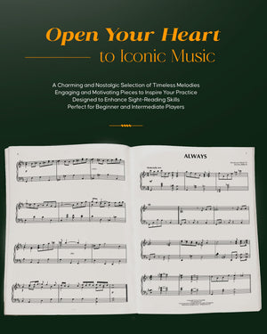 Hal Leonard Piano Sheet Music Book - 100 Beautiful Solos for Intermediate Pianists - Classical & Pop Standards