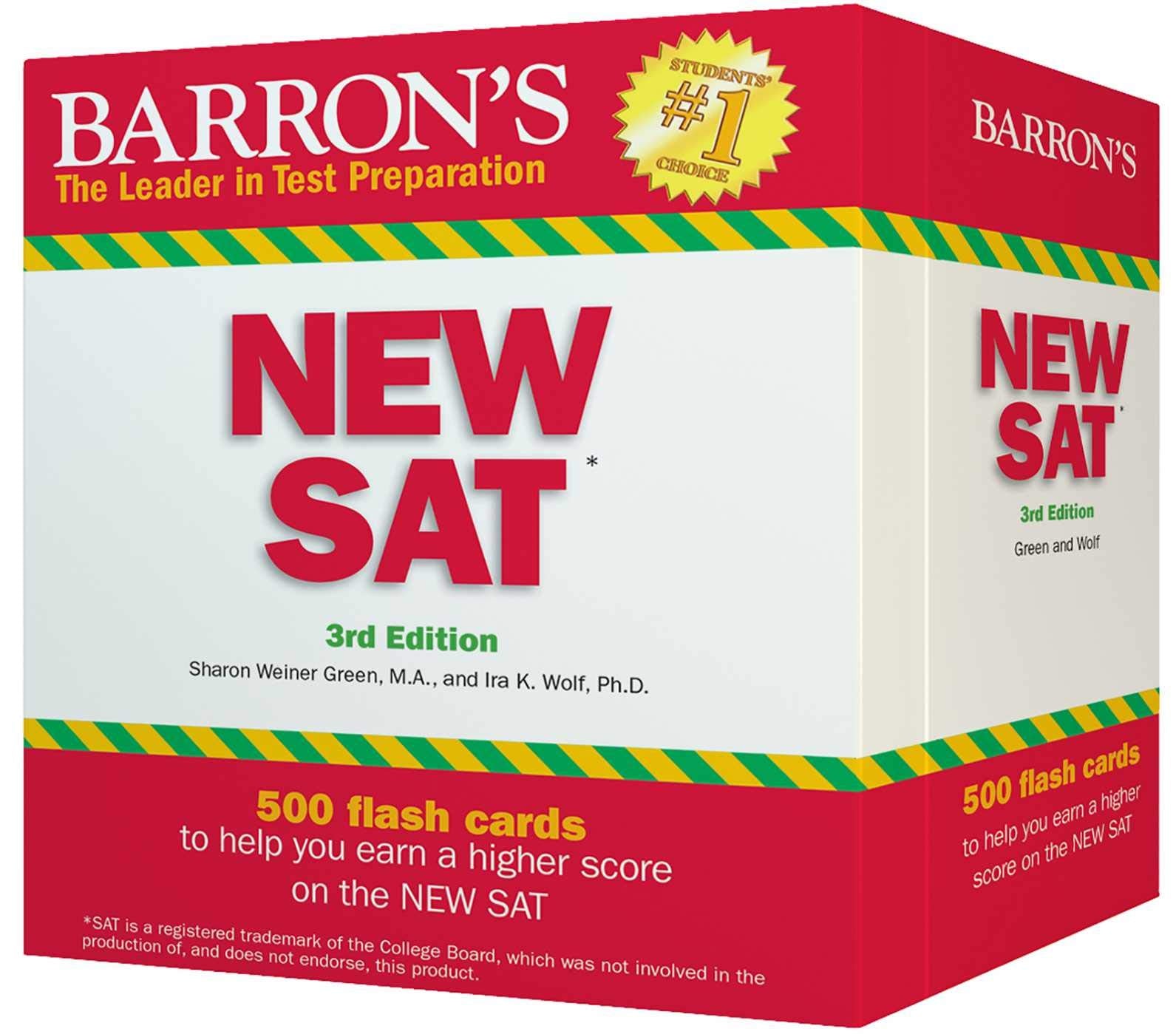 Barron's NEW SAT Flash Cards: 500 Flash Cards to Help You Achieve a Higher Score (Barron's Test Prep),Used