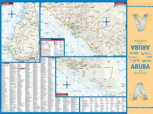 Laminated Aruba Map by Borch (English, Spanish, French, Italian and German Edition),Used