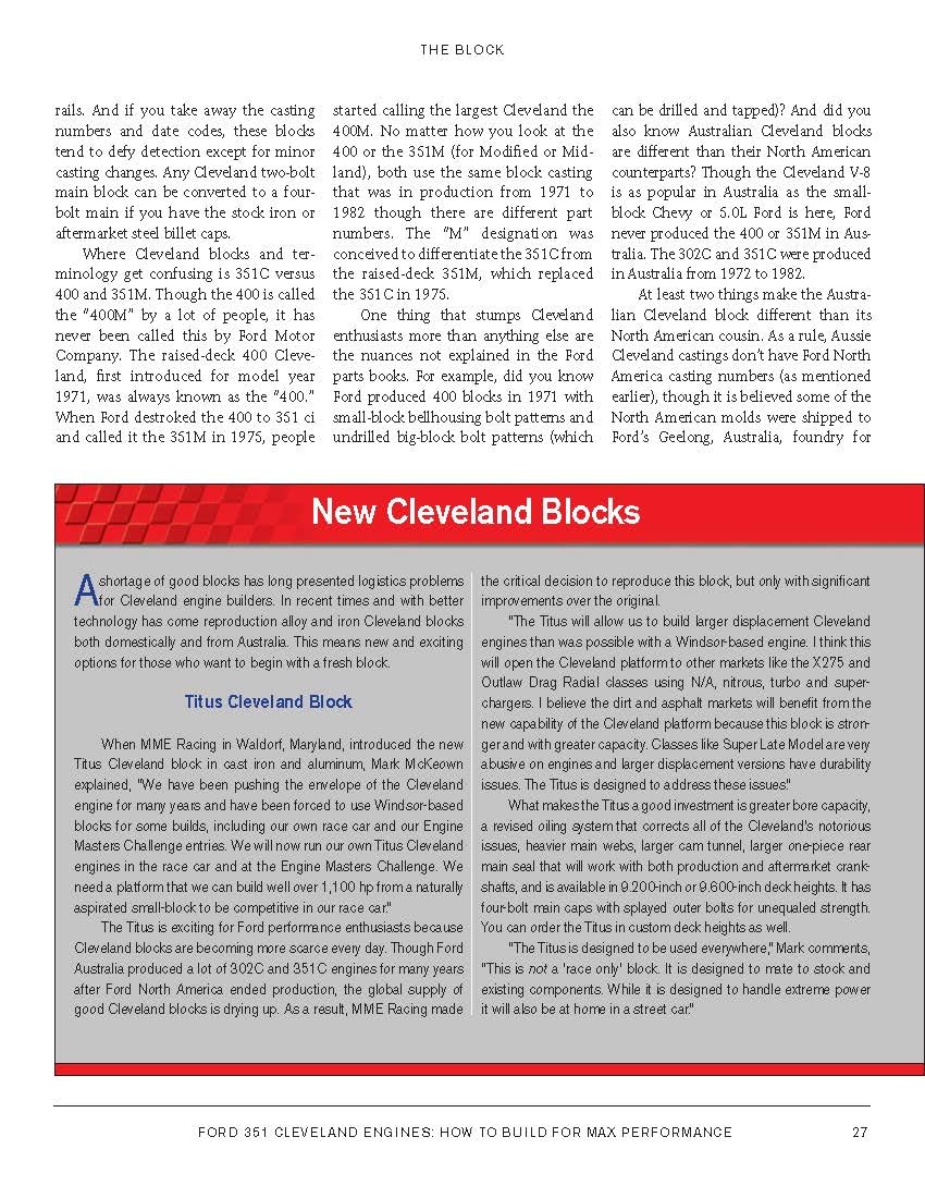 Ford 351 Cleveland Eng: HTB for Max Perf: How to Build for Max Performance,Used