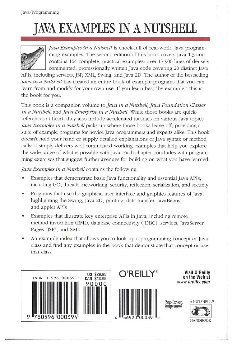 Java Examples in a Nutshell: A Tutorial Companion to Java in a Nutshell,Used
