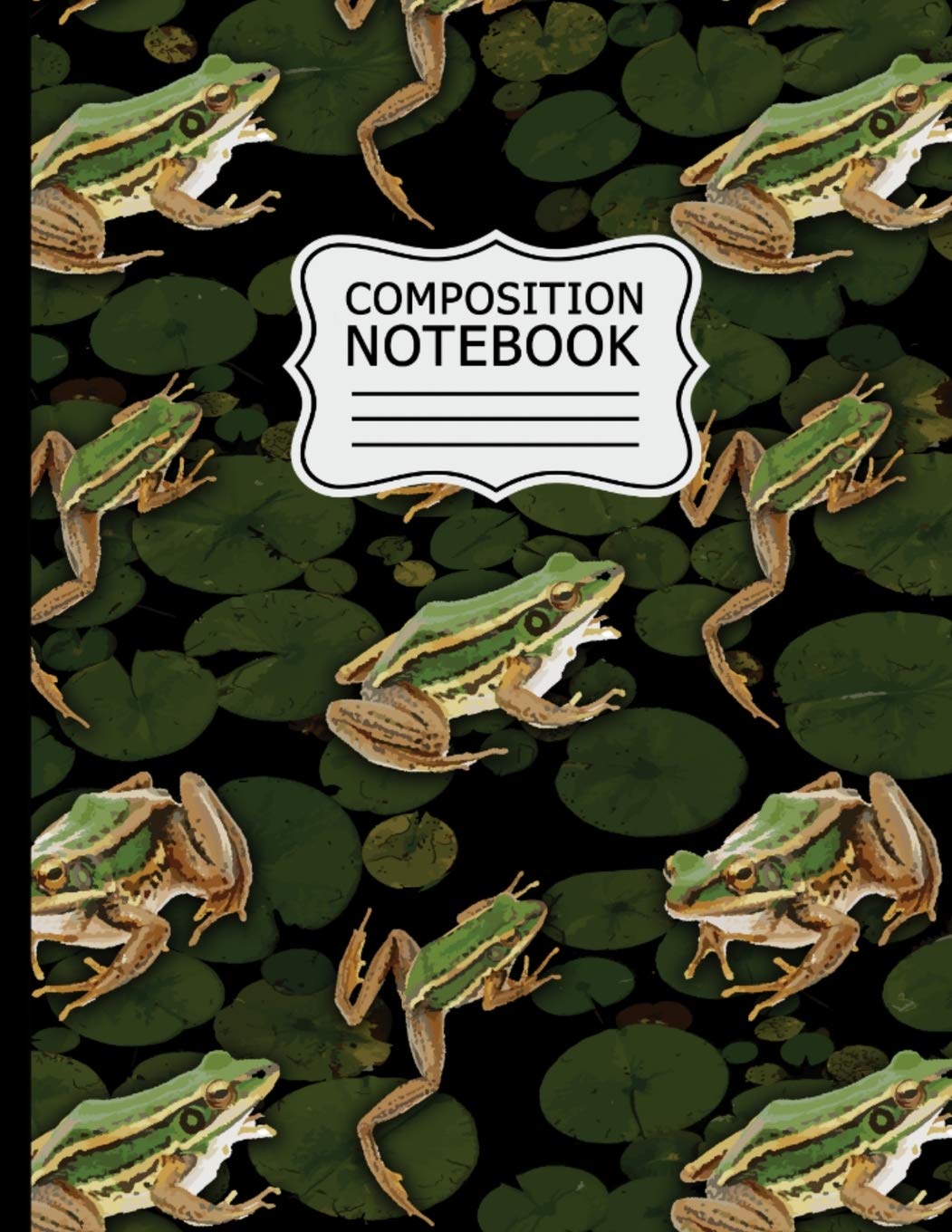 Composition Notebook: Frogs on Lilypads Pattern 8.5