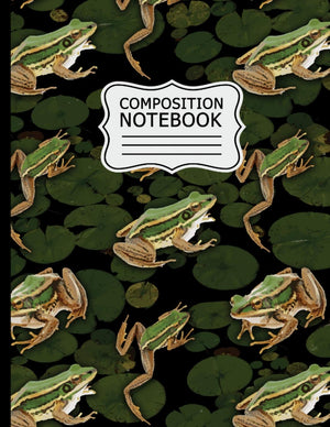 Composition Notebook: Frogs on Lilypads Pattern 8.5