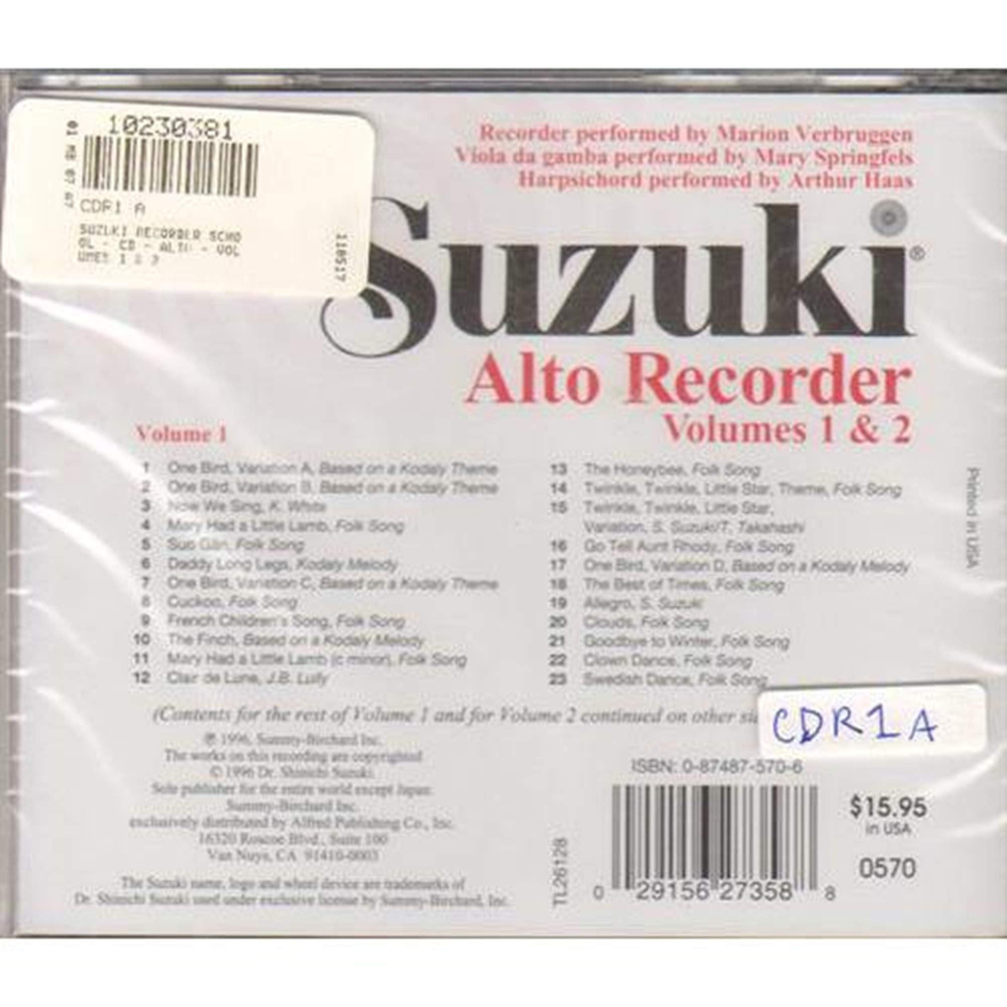 Suzuki Recorder School (Alto Recorder), Vol 1 & 2 (Suzuki Recorder School, Vol 1 & 2),Used