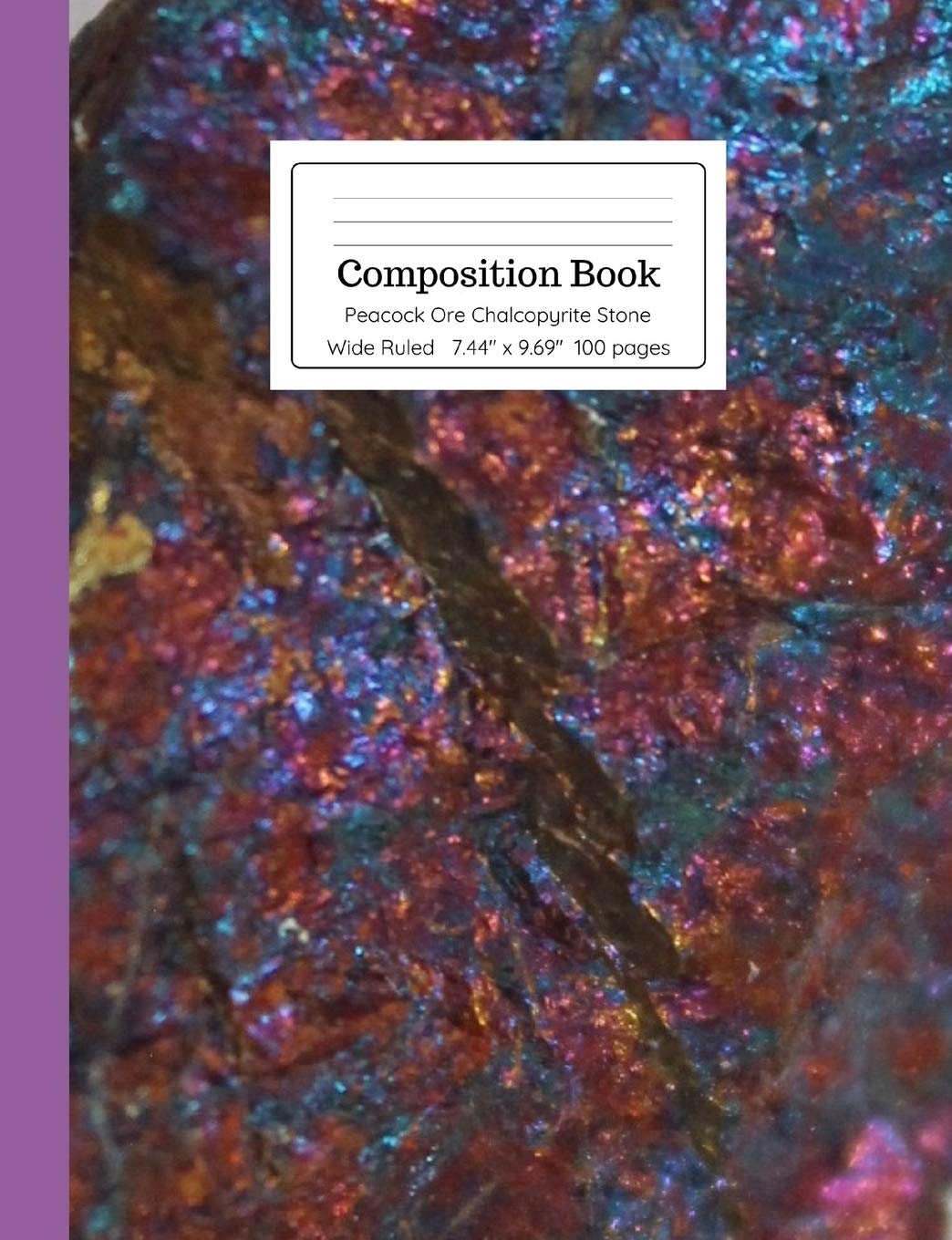 Composition Book Peacock Ore Chalcopyrite Stone Wide Rule,New