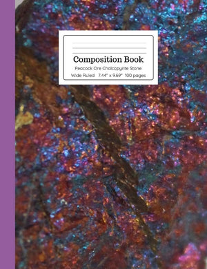 Composition Book Peacock Ore Chalcopyrite Stone Wide Rule,New