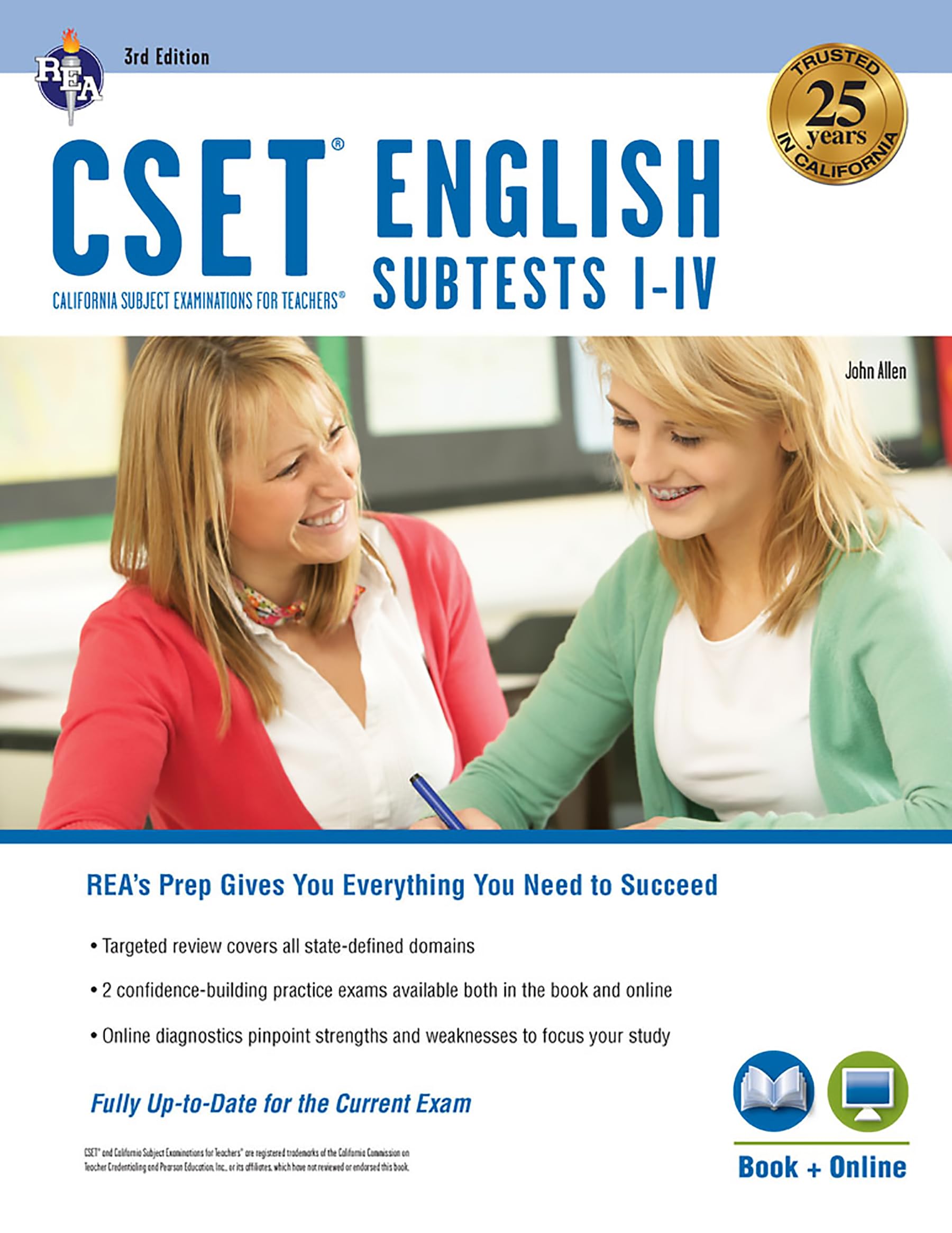 Cset English Subtests Iiv Book + Online (Cset Teacher Certification Test Prep)