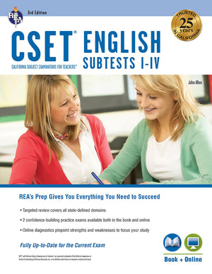Cset English Subtests Iiv Book + Online (Cset Teacher Certification Test Prep)