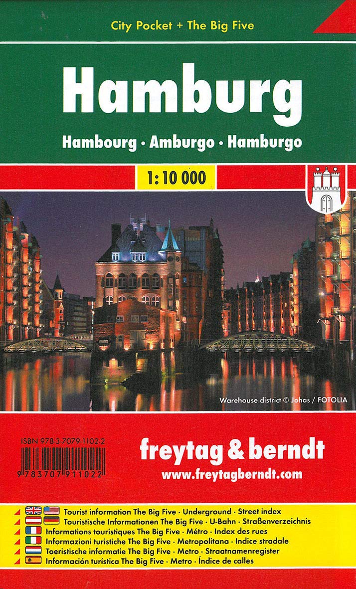 Hamburg, City Pocket map, city map 1:10,000 (English, French, German, Italian and Spanish Edition),Used