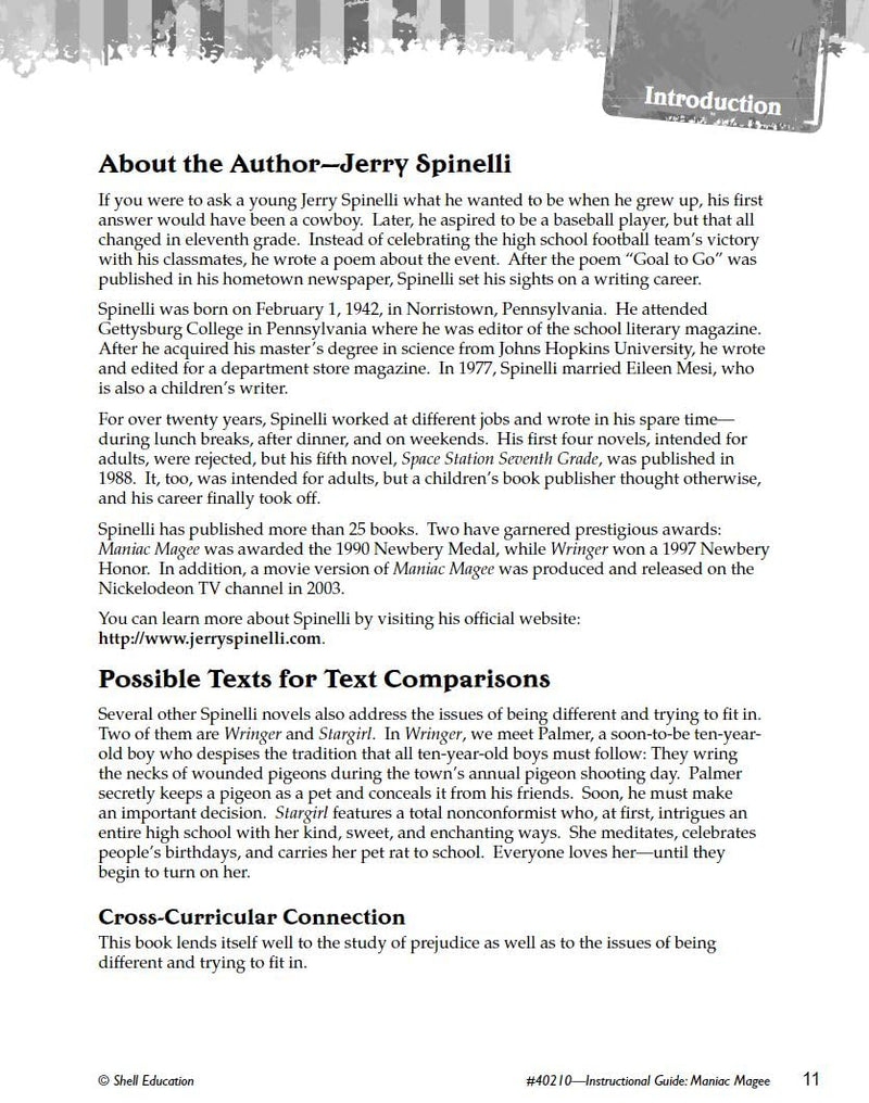 Maniac Magee: An Instructional Guide for Literature  Novel Study Guide for 4th8th Grade Literature with Close Reading and Writ,Used