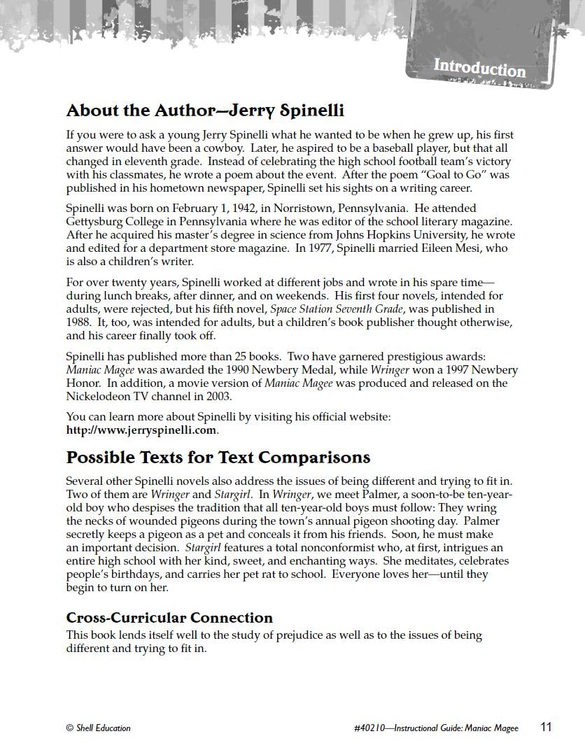 Maniac Magee: An Instructional Guide for Literature  Novel Study Guide for 4th8th Grade Literature with Close Reading and Writ,Used