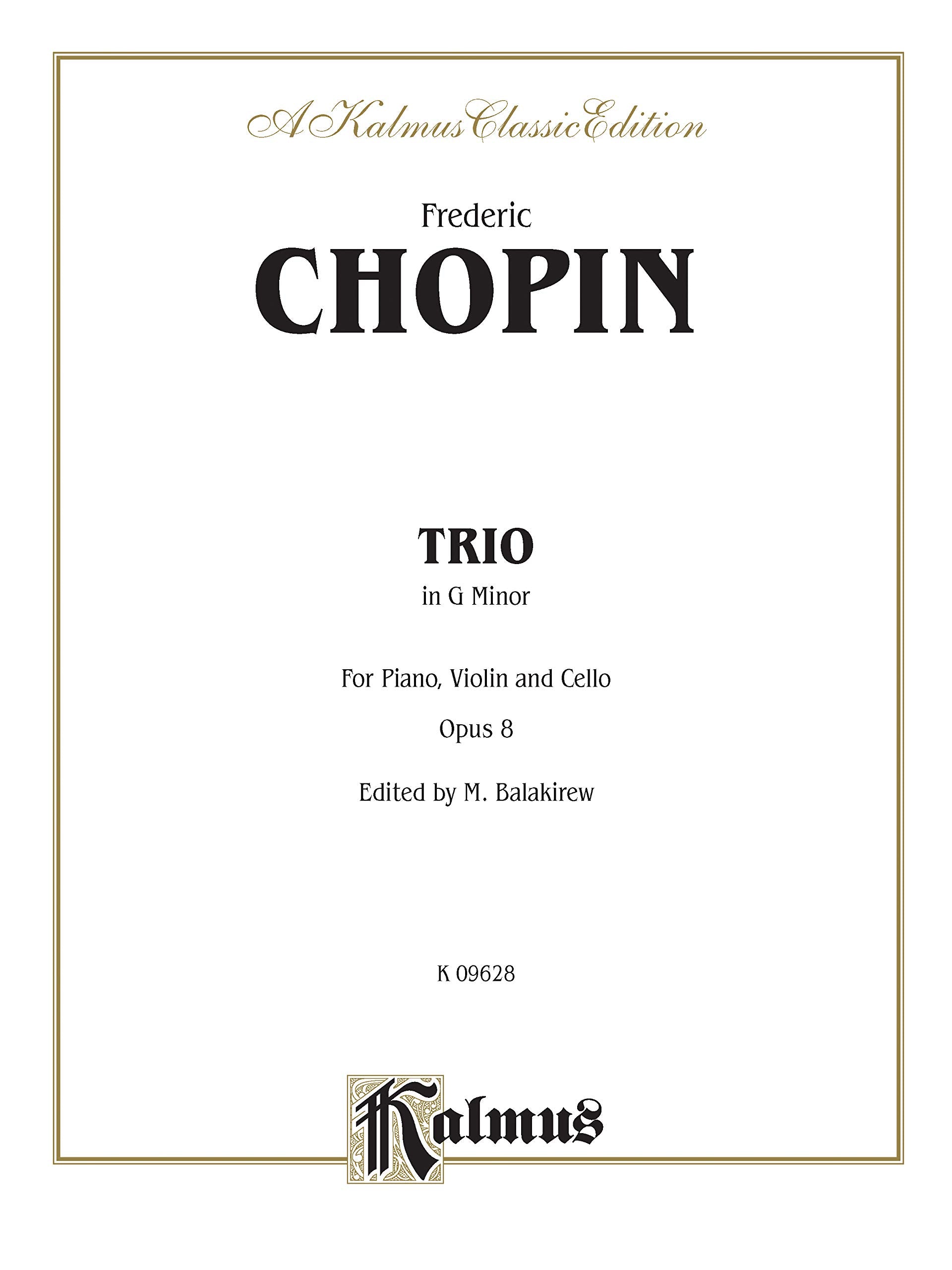 Piano Trio in G Minor, Op. 8: Piano, Violin, & Cello (Kalmus Edition),Used