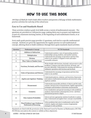 180 Days?: Mathematics for 6th Grade Practice Workbook for Classroom and Home, Cool and Fun Practice Created by Teachers (180 Da,Used