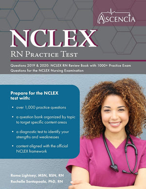 Nclexrn Practice Test Questions 2019 And 2020: Nclex Rn Review Book With 1000+ Practice Exam Questions For The Nclex Nursing Ex,Used