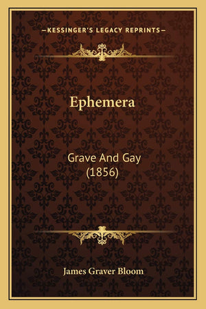 Ephemera: Grave And Gay (1856),Used