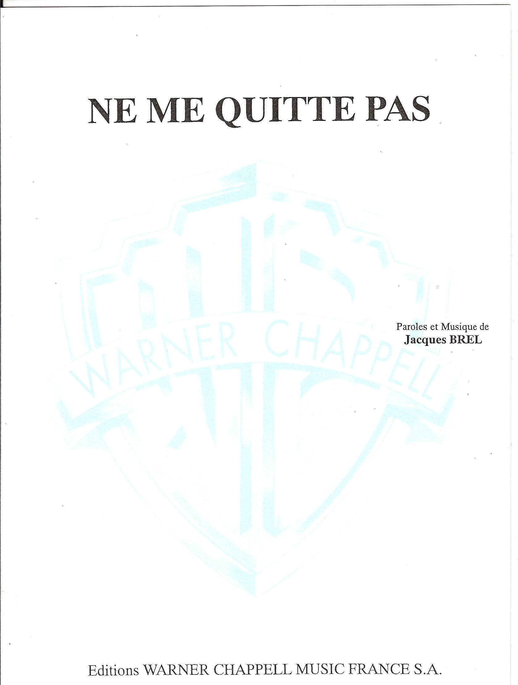 JACQUES BREL: NE ME QUITTE PAS,Used