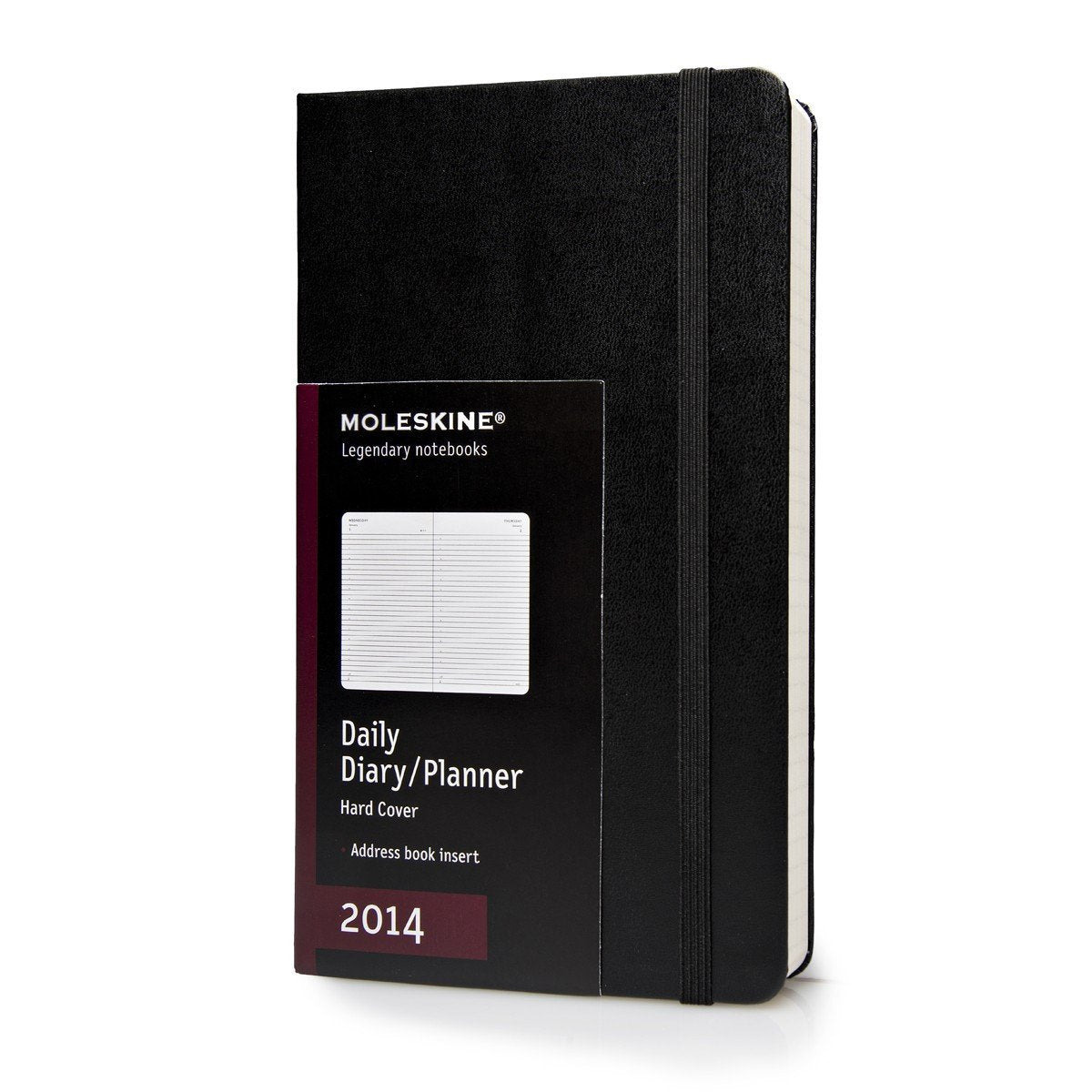 Moleskine 2014 Daily Planner, 12 Month, Large, Black, Hard Cover (5 X 8.25)